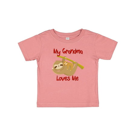 

Inktastic My Grandma Loves Me Sloth Gift Baby Boy or Baby Girl T-Shirt