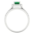 thumbnail image 4 of Clara Pucci 14K White Gold Emerald Cut 1Ct Simulated Emerald Engagement Ring + Matching Band - Luxury Box Included, 4 of 7