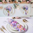 thumbnail image 3 of Farmhouse Flowers Cloth Napkins, Spring Watercolor Purple Pink Floral Washable and Reusable Dinner Napkins Set of 6, Table Napkin for Kitchen Party Birthday Wedding Hotel Housewarming 20"x20", 3 of 9