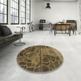 thumbnail image 4 of Ahgly Company Machine Washable Indoor Square Transitional Copper Brown Area Rugs, 3' Square, 4 of 7