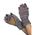 thumbnail image 2 of C.C Unisex Cable Knit Winter Warm Anti-Slip Touchscreen Texting Gloves, Mint/Red Mix, 2 of 3