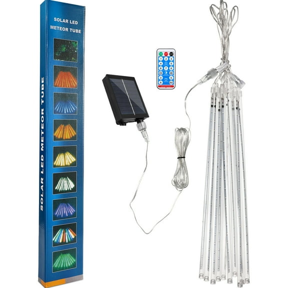 OUNONA Solar LED Meteor Shower Light Multi Color Atmosphere Light for Outdoor 1Set