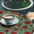 thumbnail image 2 of Ambesonne Poppy Flower Fitted Round Tablecloth, Ballerina Style Twigs, 45"- 56" Diameter, Green Chestnut Brown Red, 2 of 5