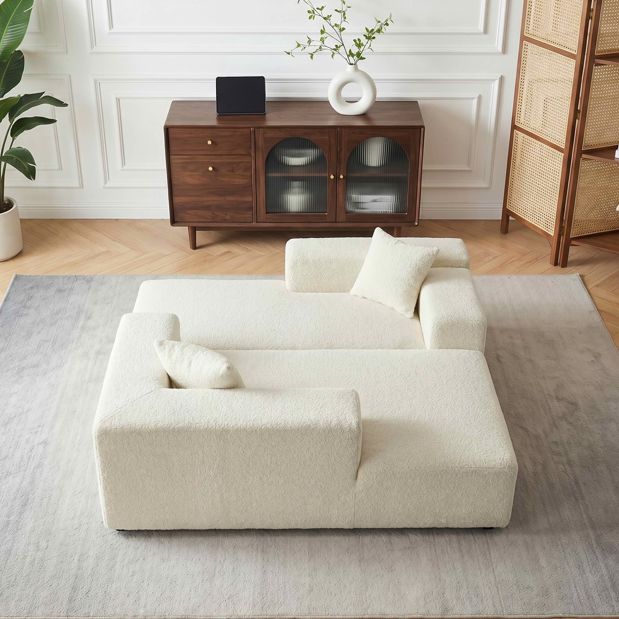 MAYEERTY 104" Cloud Sectional Couch with L-Shape Chaise, Modern Modular Sofa with Deep Seat, Upholstered Couches with Back Cushion for Living Room Bedroom, No Assembly Required