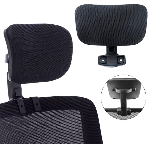 Universal Office Chair Headrest Attachment, Adjustable Height and Angle Ergonomic Headrest, Breathable Mesh Headrest for Office Chair, No-Drill Chair Head Pillow for Computer Desk Chair