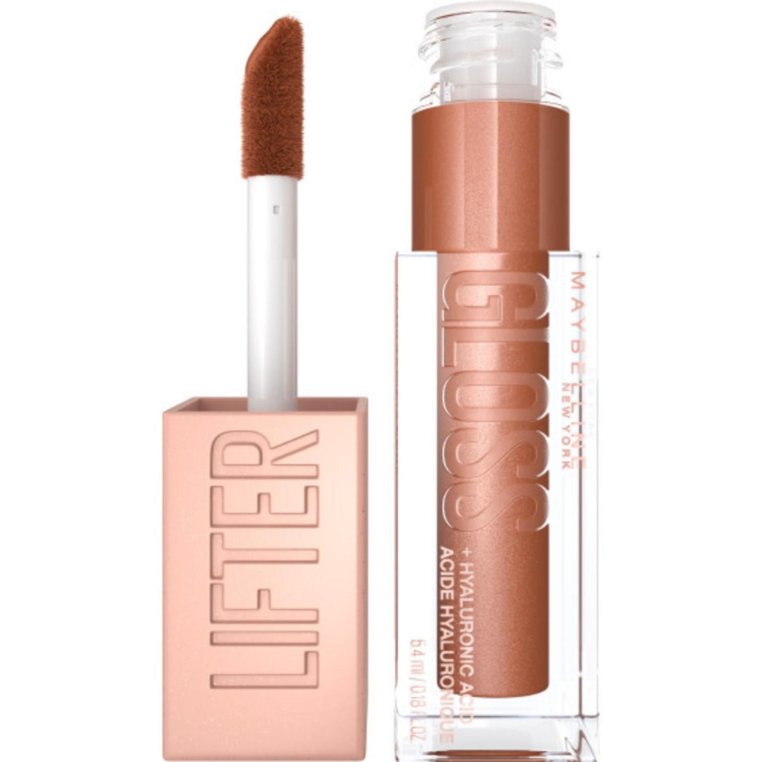 Maybelline New York Lifter Gloss - Lip Makeup Lip Gloss Makeup With Hyaluronic Acid, Bronzed, Rust, 5.4 ml, Lifter Gloss