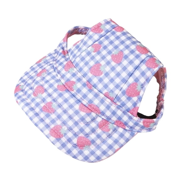 Pet Round Baseball Cap With Ear Holes, Adjustable Summer Sun Hat For Small Pets Outdoor Sun Protection