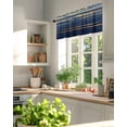 thumbnail image 6 of Abstract Blue Golden Stripes Wave Window Valance Curtain Modern Art Rod Pocket Short Curtain for Living Room, Bedroom & Kitchen Window Decor 54x18in, 6 of 8