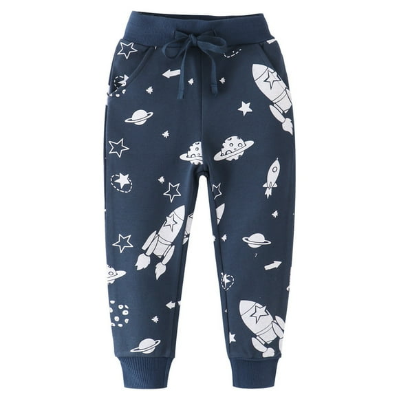 Ediodpoh Pantalon de Sport Décontracté pour Tout-Petits Filles Garçons Enfants, Imprimés de Dessins Animés, Pantalon Mode pour Enfants, Pantalon pour Enfants Navy_024 2-3 Ans