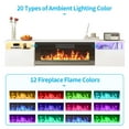 thumbnail image 4 of TABU 70" Wall Mounted Electric Fireplace TV Stand, Entertainment Center for TVs up to 80", White, 4 of 8