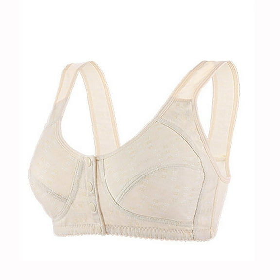 Bigersell Push up Bras for Women Sale Bras for Women Full-Figure Bra Style B4073 V-Neck Convertible Bras Front Button Bra Closure Regular Size Sports Bras for Women Beige 40