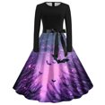 thumbnail image 1 of Long Dress with Sleeves,Summer Casual Dress,Ladies Casual Long Sleeved Round Neck Printed Fashionable Strap Dress, 1 of 3