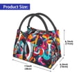 thumbnail image 2 of Yiaed Abstract Jazz Instrumental Print Lunch box lunch bag Portable Insulated Lunch Box for Women Men Cooler Tote Bag with Front Pocket for Work Picnic Travel, 2 of 6