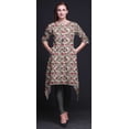 thumbnail image 3 of Bimba Kurti Asymétrique Gris à Imprimé Floral Damassé pour Femmes, Robe d'Été Indienne Tunique XXX-Large, 3 of 6