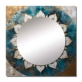 thumbnail image 2 of Designart "Teal and Gold Mandala Harmony II" Boho Mandala Square Mirror For Wall Decor - Large Teal Square Printed Wall Mirror Art - Square Traditional Mirror - Wall Mounted Square Large Mirror, 2 of 5