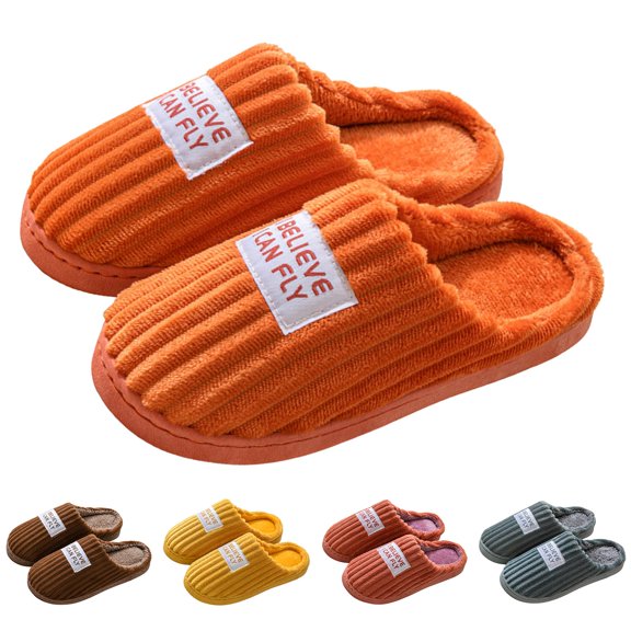 Dakaela House Slippers for Woman Men Memory Foam Fuzzy Plush Bedroom Shoes Outdoor Indoor Home Slides