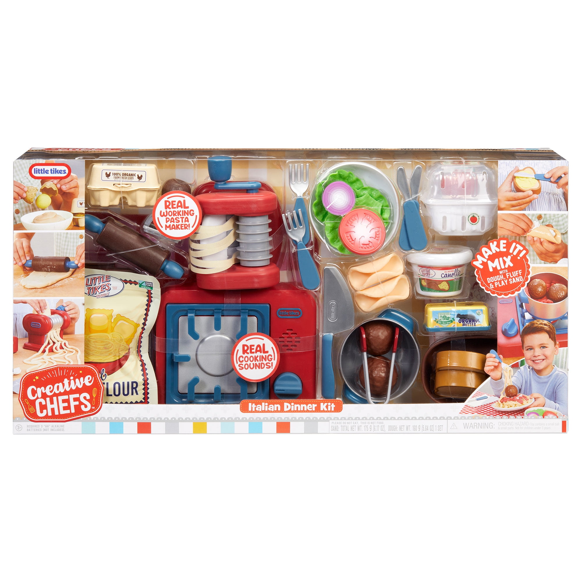 Little Tikes Creative Chefs Italian Restaurant Kit with 33 Accessories, Pretend Play Cooking Set, for Boys and Girls Ages 3+ Years
