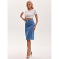 thumbnail image 7 of DARING DIVA Women's Stretchy Below Knee Length Jean Skirts Small Blue, 7 of 7