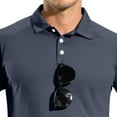 thumbnail image 6 of Resicozy Mens Fashion Polo Shirts Classic Long Sleeve Quick Dry Basic Button Tees Stylish Tops Golf Shirts Dark Blue 2XL, 6 of 7