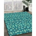 thumbnail image 3 of Ahgly Company Machine Washable Indoor Rectangle Transitional Turquoise Green Area Rugs, 2' x 5', 3 of 7