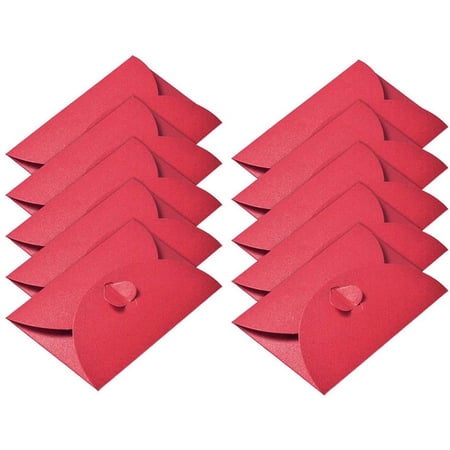 wruas 10 Pieces Red Kraft Paper Envelopes, Heart Shaped Buckle ...