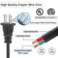 thumbnail image 3 of Cable de alimentación Yeatel de 1 m, 2 unidades, NEMA 1-15P a 1-15R 125V, 3 of 7