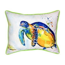 Betsy Drake ZP517 Blue Sea Turtle II Indoor & Outdoor Throw Pillow- 20 x 24 in.