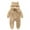 Khaki, variant on Newborn Long Sleeve Romper Fuzzy Jumpsuit with Hooded Infant Winter Clothes Baby One-Piece Outfit 0-12 Months