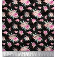 thumbnail image 1 of Soimoi Cotton Duck Fabric Leaves & Camellias Floral Printed Craft Fabric by the Yard 42 Inch Wide, 1 of 1