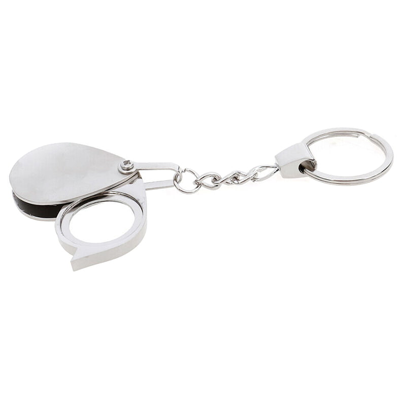Folding Loupe 15X Magnifier Loupe Metal Magnifying Glass Lens With Keychain _dr 