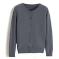 thumbnail image 4 of cfhntfmh Womens Fall Cardigan Sweaters Button down Open Front Lightweight Slim Fit Cardigans Winter Clothing for Women（Dark Gray,X-Large), 4 of 4