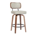 thumbnail image 7 of CRERIYO 360° Swivel Counter Height Bar Stool Set of 1, PU Leather Upholstered Bar Chair with Bentwood Legs and Backrest for Kitchen Island, Gray, 7 of 7