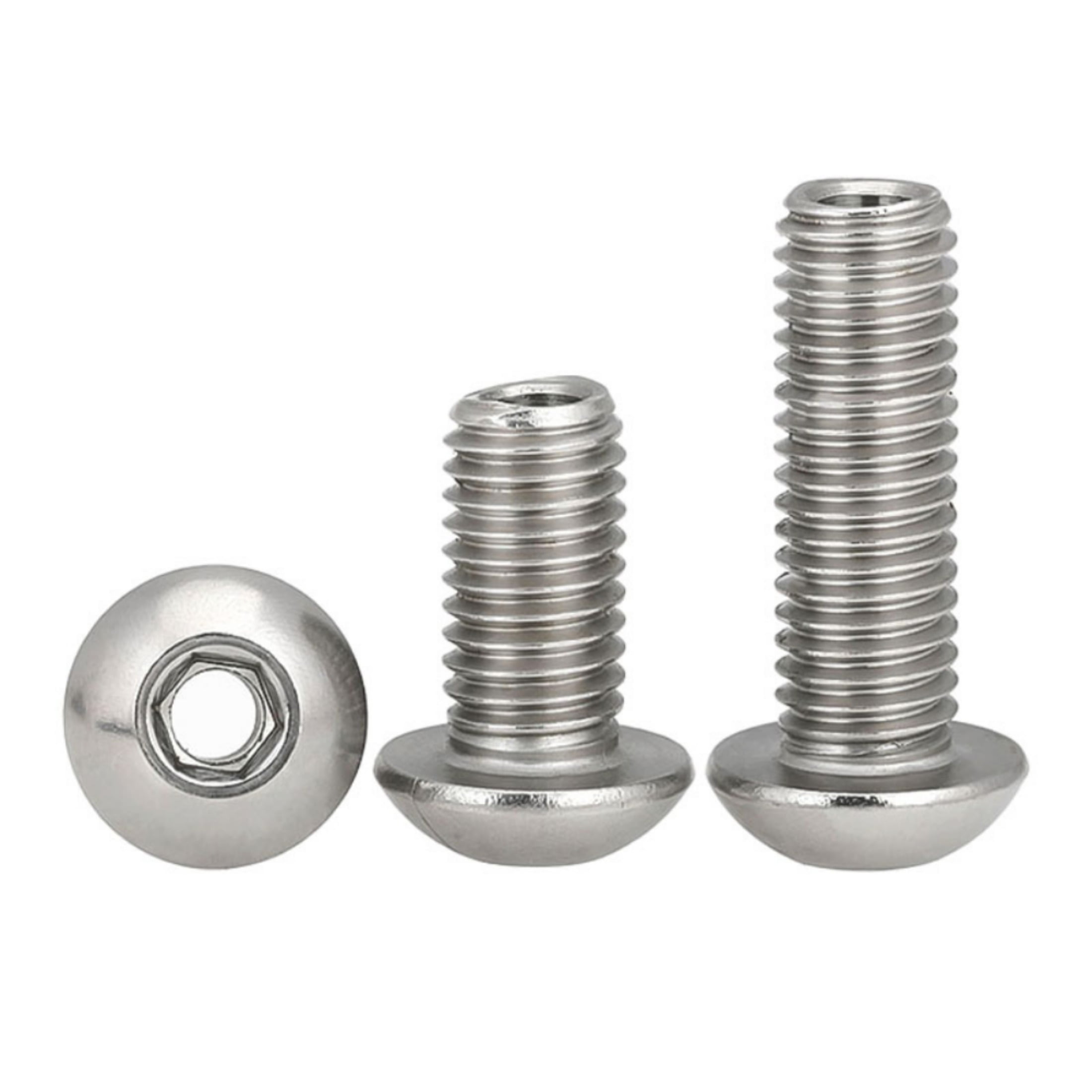 (4PCS) 304 Stainless Steel Plate Head Hexagonal Empty Screw Round M6x10mm（Hole 3.2mm).