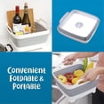 thumbnail image 3 of Foldable sink, portable dishwashing bowl, dishwashing bowl for dishes, fruit, vegetables, textiles, cloths, drinks, integrated handle, plug and filter, 3 of 5