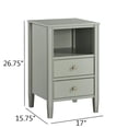 thumbnail image 3 of Comfort Pointe Winsley 2-drawer Antique Gray Painted Wood Storage Nightstand, 3 of 14