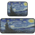thumbnail image 2 of FREEAM Van Gogh Starry Sky Oil Painting 2 Piece Kitchen Rug Floor Mat Set Runner Rugs Non-Slip for Kitchen Laundry Office 20" x 28" + 20" x 48", 2 of 7