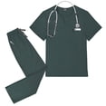 thumbnail image 2 of Women's Cool Stretch V-Neck Top and Cargo Pant Scrub Set with Regular and Petite Sizes 2025 Turquoise M, 2 of 4