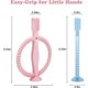 thumbnail image 5 of 2 PCS Baby Teether(Blue and Pink), 100% Quality Silicone Baby Toothbrush 3 Months+, Baby Silicone Toothbrush with Suction Cup Base, Textured Sides to Help Massage, 5 of 5