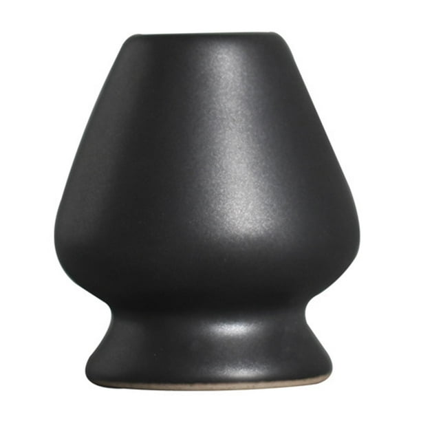 Porta té de cerámica, ceremonia del té, soporte para recipientes para matcha, soporte para chasen Negro