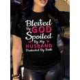 thumbnail image 1 of God Blessed Letter Print T-Shirt, Short Sleeve Crew Neck Casual Top for Summer & Spring, Women'S Clothing, 1 of 5