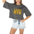 thumbnail image 2 of Women's Gameday Couture Gray West Virginia Mountaineers Go Time Rhinestone Crop T-Shirt, 2 of 5