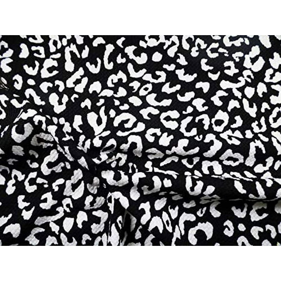 Bullet Printed Liverpool Textured Fabric Stretch Cheetah Black with White O21