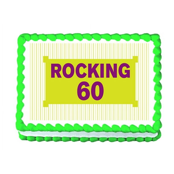 Rocking 60 -60th Birthday Edible Photo Image Cake Topper