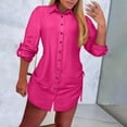 thumbnail image 2 of Sexlip Womens Dress Shirt Collar Long Sleeve Button Detail Soft Fabric Relaxed Silhouette for Casual Outings Pink XL, 2 of 6