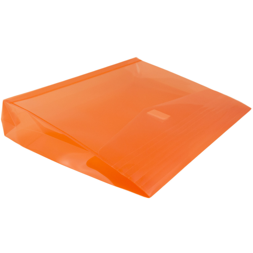 JAM Paper Plastic Expansion Envelopes, Hook & Loop, Letter Booklet, 9 3/4 x 13, 2 in Expansion, Orange, 3/Pack