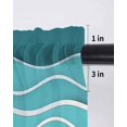 thumbnail image 6 of Turquoise Beach Curtains 45 Inch Length, Sheer Curtains for Bedroom Living Room Window Abstract Ripple Gradient Ocean Sand Rod Pocket Voile Drapes Kitchen Curtains Small Half Window 42"x45" 2 Panels, 6 of 6