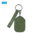 thumbnail image 3 of Uxcell Leather Keychain Blanks, 2 Pack DIY Leather Key Fobs with Key Ring for Laser Engraving, Olive Green, 3 of 6