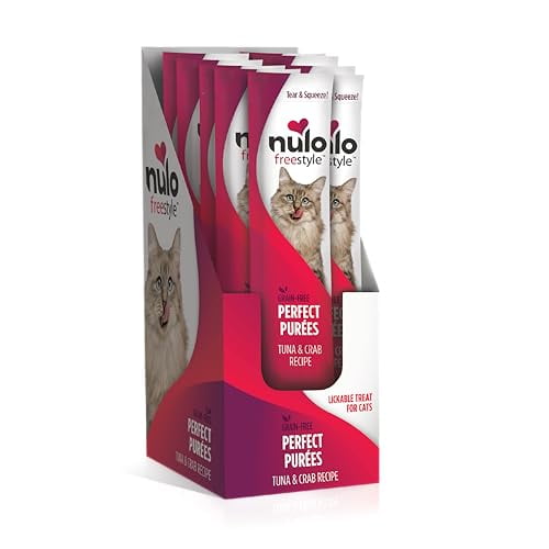 Nulo Freestyle Puretés Parfaites Sans Céréales Friandises Humides Premium pour Chats, Repas Compressibles pour Félins, Haute Teneur en Hydratation pour Soutenir l'Hydratation des Chats, 0.5 Once, Thon & Crabe