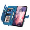 thumbnail image 3 of Decase for Motorola Moto G Power 2025 Case Wallet with Card Holder Slots & Zipper Pocket, Embossed PU Leather Flip Cover with Wrist Strap for Moto G Power 5G 2025,Blue, 3 of 6