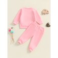 thumbnail image 6 of Toddler Baby Girls Fall Clothing Sets 3 6 12 18 24 Months 2T 3T Letter Embroidery Long Sleeve Round Neck Sweatshirt Drawstring Pocket Long Pants Outfits, 6 of 9